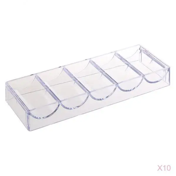 

Clear Acrylic Poker Chip Tray Durable Chips Holder Storage Box for Chips Games Casino Party Poker Table