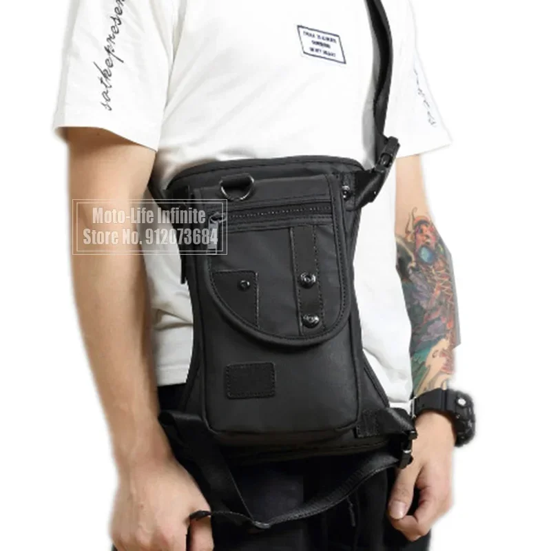 Oxford/Nylon/Canvas Men Drop Leg Bag Fanny Waist Pack Hip Bum Belt Casual Shoulder Leg Bag Motorcycle Riding Thigh Bag