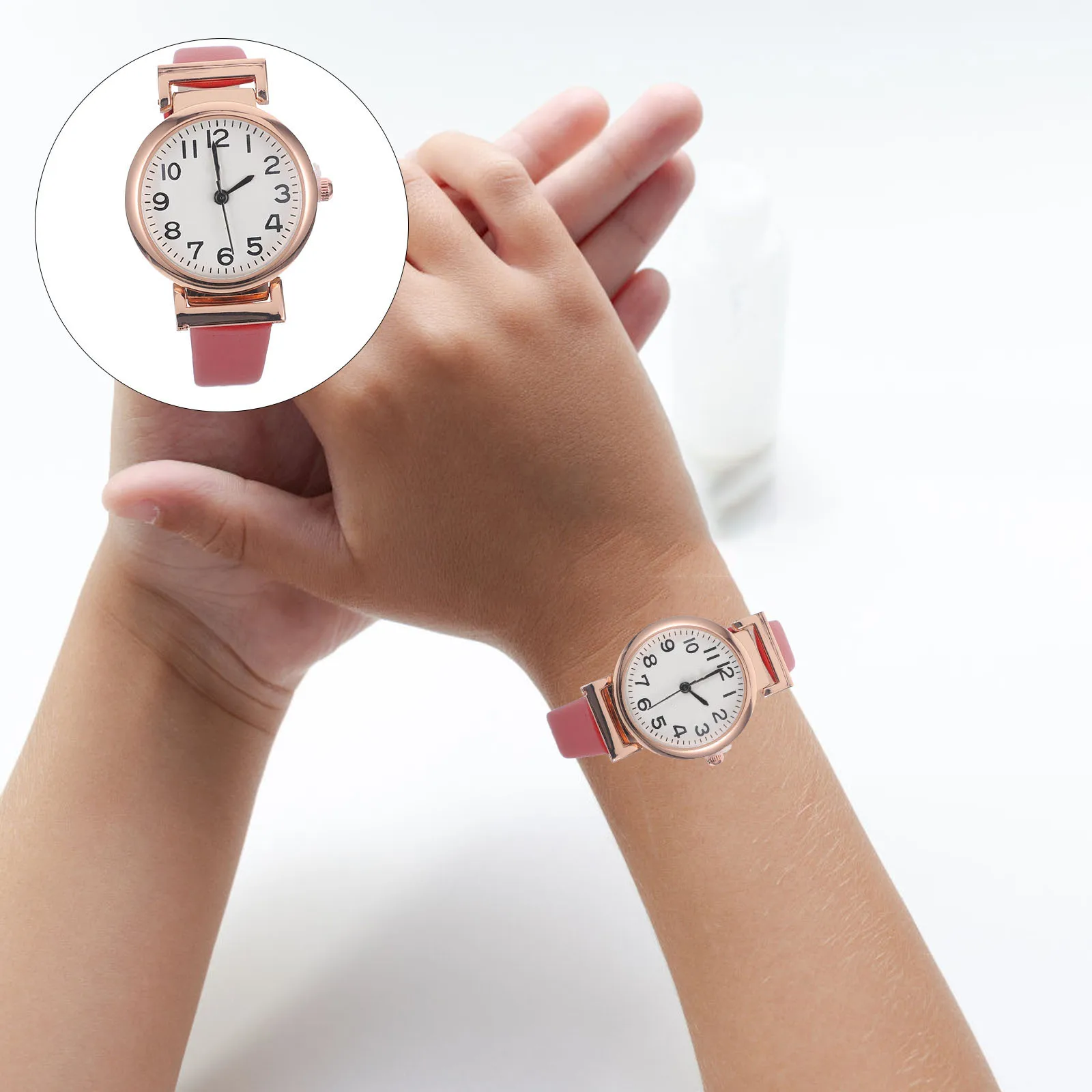 

Women Wrist Watch Minimalist Quartz Watch For Ladies Girls Red Comfortable Strap Simple Design Suitable For Work Party