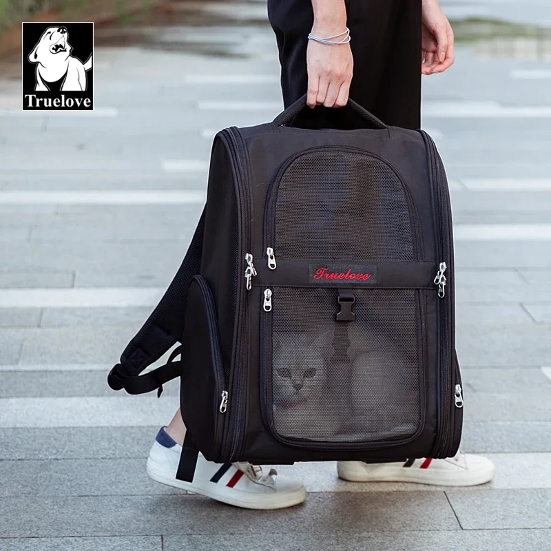 Truelove Pet Backpack Nylon Small Cat and Dog Teddy Outdoor Activity Bag Portable Breathable Than Bear Travel Small Pet TLX5971