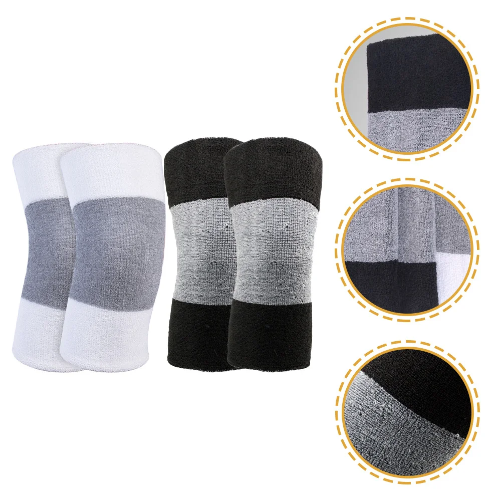 

2Pairs Knee Warmers Cover Elastic Knee Brace Thickened Winter Pads Breathable Support for Running Cycling Pain Relief
