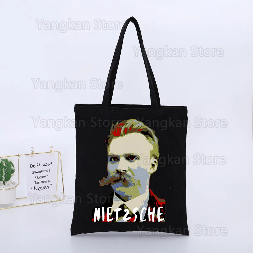 God Is Dead Friedrich Nietzsche Harajuku women Shopping Tote Bag Canvas Shopper girl handbag Shoulder Lady Bag