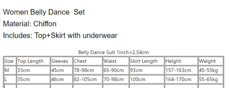 Belly Dance Costumes Set for Women Bellydance Printed Practice Suit Girl\'s Fashion Long Sleeves Top+split Skirt 2pcs Danc Wear