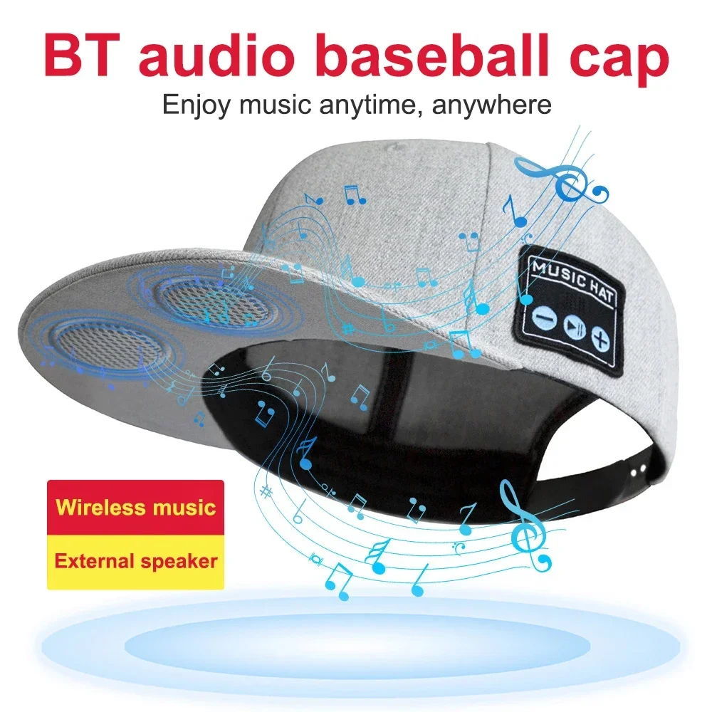 Hat Bluetooth Speaker Adjustable Bluetooth Hat Wireless Smart Speaker Cap for Outdoor Running Sports Baseball Cap with Mic New