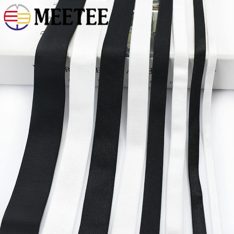 Meetee 10/20M 6-25mm Nylon Elastic Band For Underwear Bra Shoulder Strap Elastics Tape DIY Garment Sewing Accessories