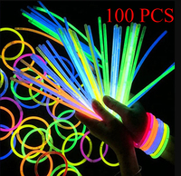 Long term illumination 100Pcs Party Fluorescence Light Glow Sticks Bracelets Necklaces Neon Wedding Party Colorful Stick Gifts