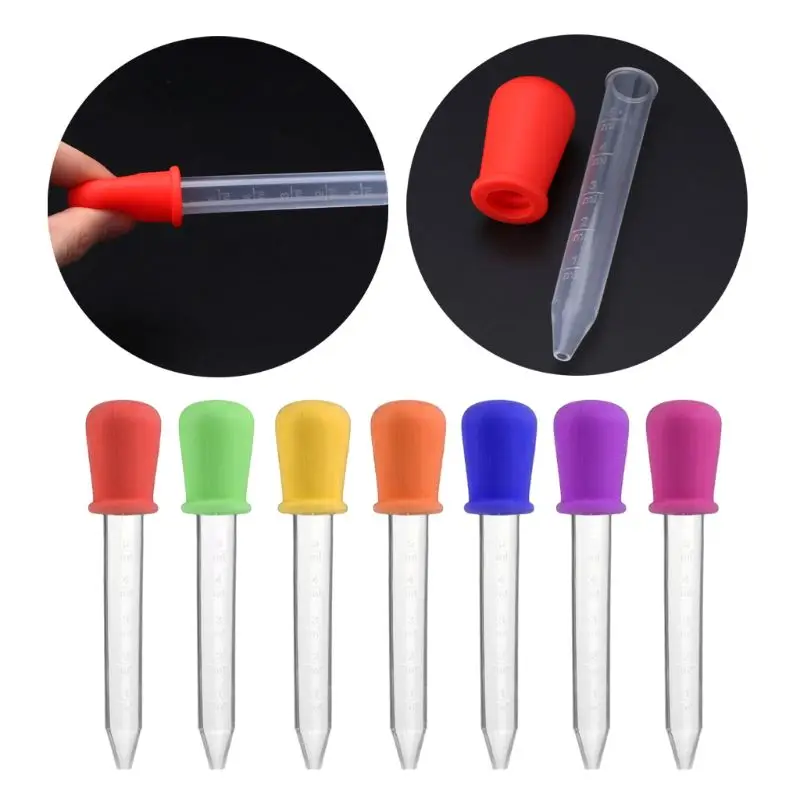 Pipettes Silicone and Plastic Dropper Pipettes Liquid Droppers for Candy Sweet Kids Children Kitchen Gummy Mold A2UB