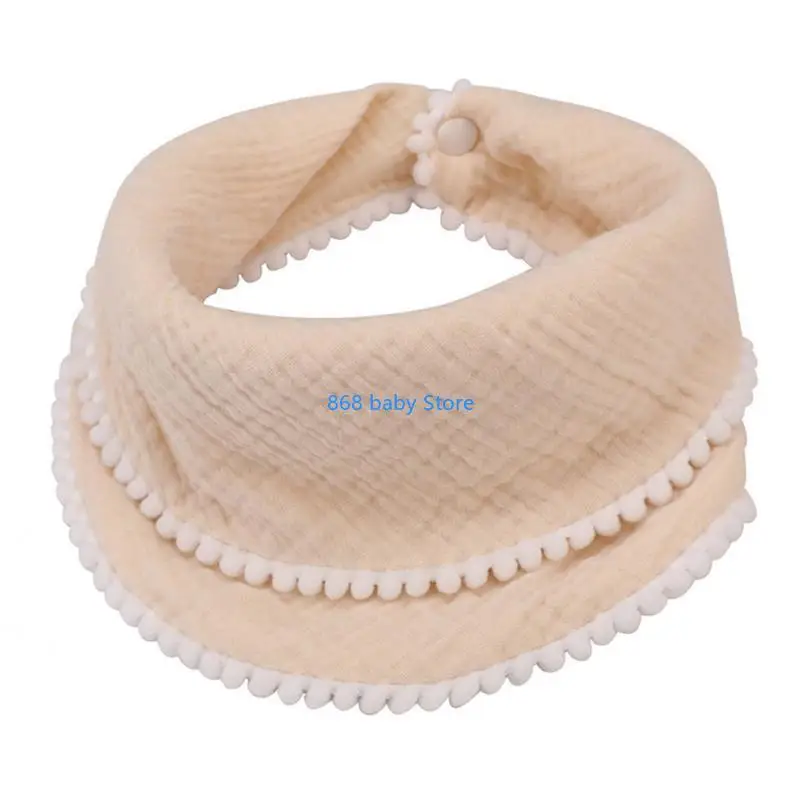 

29EE Button Bandana Scarf Bibs Handkerchief Toddlers Newborn Feeding Burp Cloth