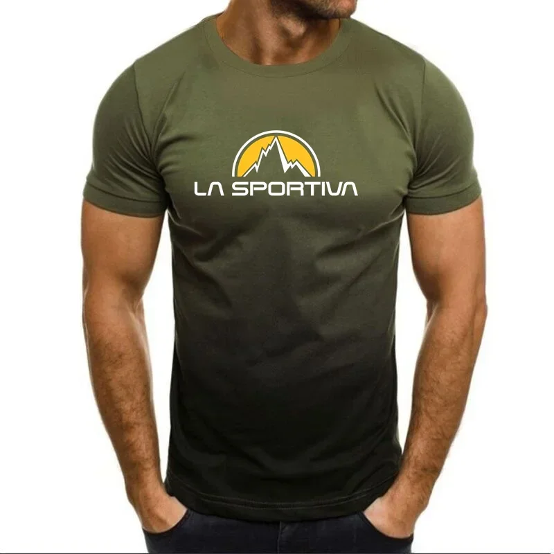 New La Sportiva letter printed summer men's T-shirt comfortable round neck short sleeved casual sports running men's clothing