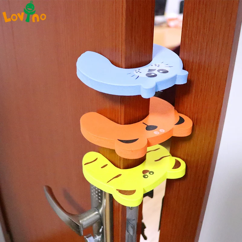 5Pcs/Lot Protection Baby Safety Cute Animal Security Door Stopper Baby Card Lock Newborn Care Child Finger Protector