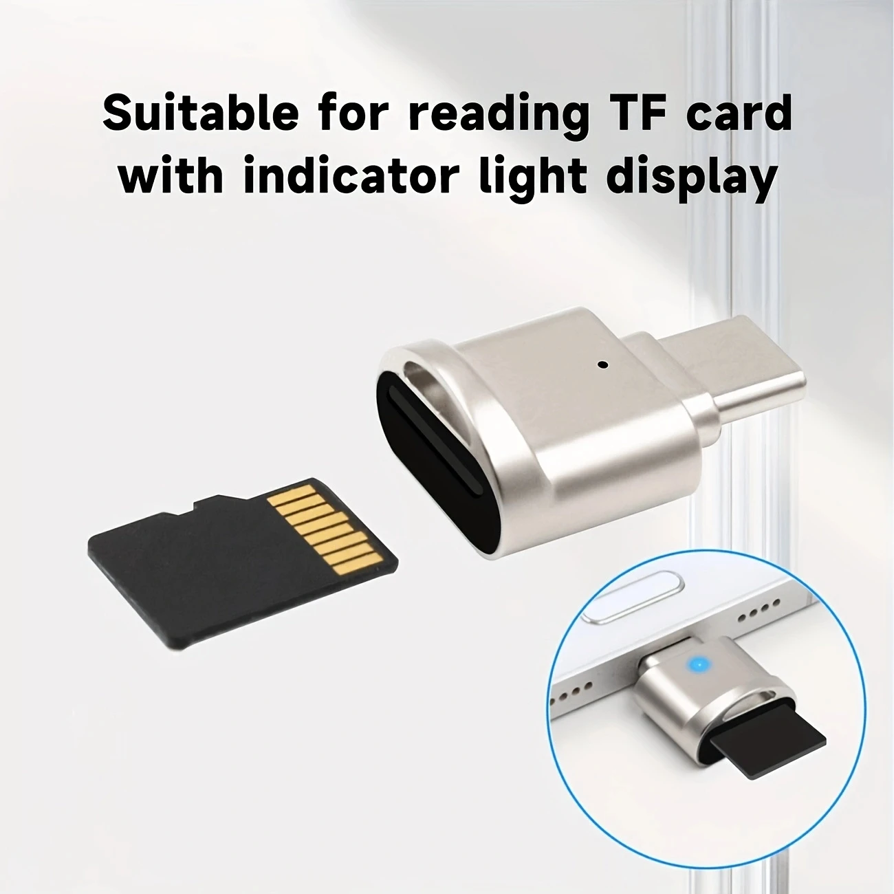 USB C TF Card Reader, USB C to USB A, Portable OTG Card Adapter for Android Phone, Camera, Laptop, Metal Type-C Card Reader image 6