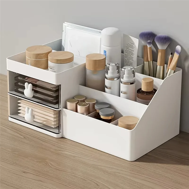 

A15F-Настольный органайзер большой емкости — настольный ящик для хранения с выдвижным ящиком, держателем для ручек и разделенными отделениями