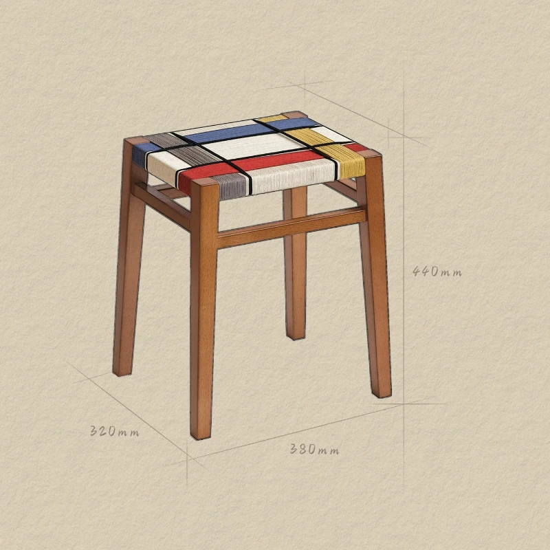 Portable Luxury Stool Solid Wooden Craft Floor Design Stool Vintage Makeup Indoor Muebles Para Salas Living Room Furniture