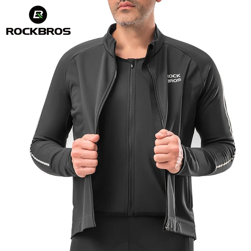 ROCKBROS Fleece Cycling Jersey Winter Long Sleeve MTB Viking Clothing Autumn Mountain Road Bicycle Top Jacket Windproof Clothes