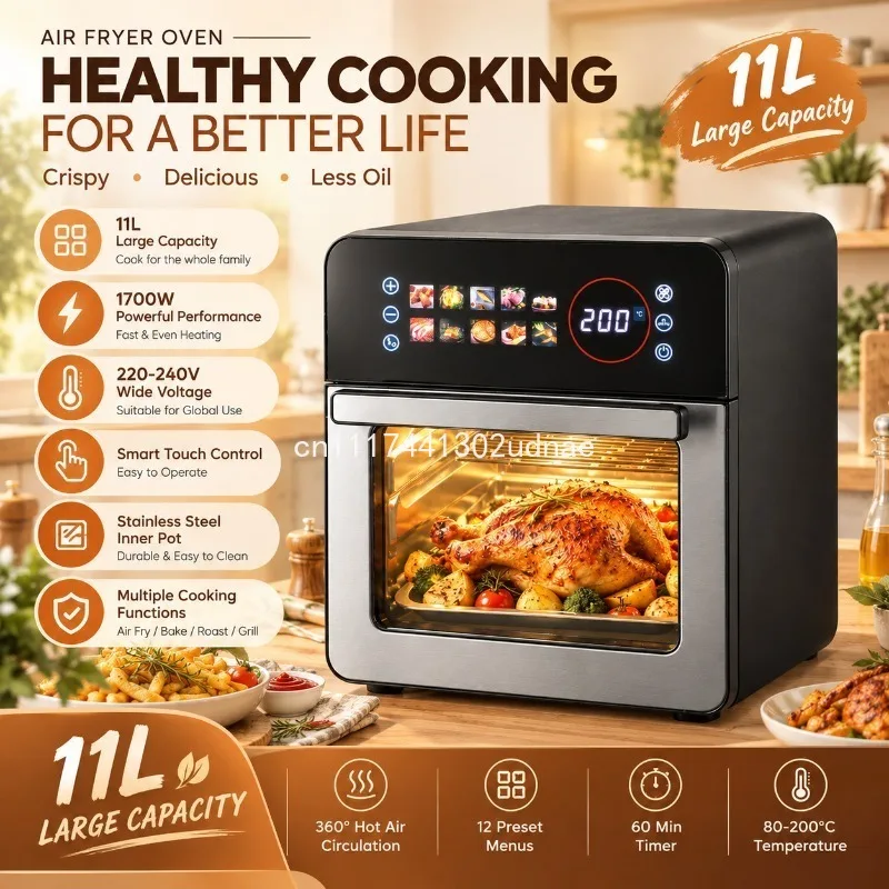 Home Large Capacity Visible Air Fryer 2 in 1 Oven Multifunctional Smart Electric Fryer