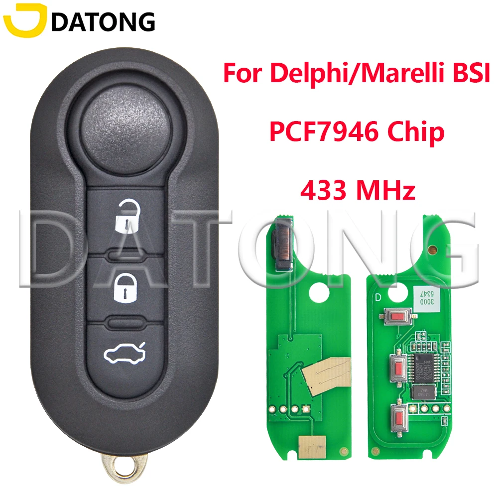 Datong World Car Key For Fiat 500L Ducato Citroen Jumper Peugeot Boxer Marelli Fiat 500 Doblo Grande Punto Delphi PCF7946 433MHz
