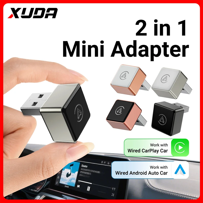 2025 NEW Super Mini Adapter Wired to Wireless CarPlay/Android Auto 2in1 Box 5GHz WiFi5 for 99% Original Wired CarPlay/Auto Cars