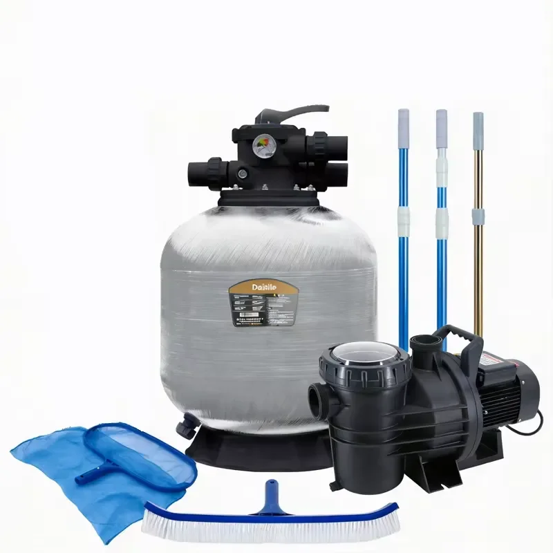 Outdoor Hotel Swimming Pools High Efficiency Expandable Heavy DSL Sand Filter and Pump Cleaning Kit High Quality