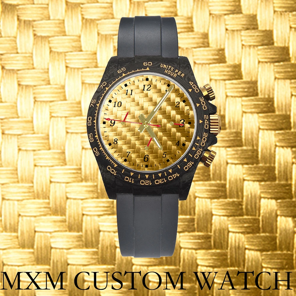 

VK63 Men's Sports Watch Chronograph carbon fiber Sapphire Glass Intense carbon fiber Green Luminance Waterproof rubber strap ﻿