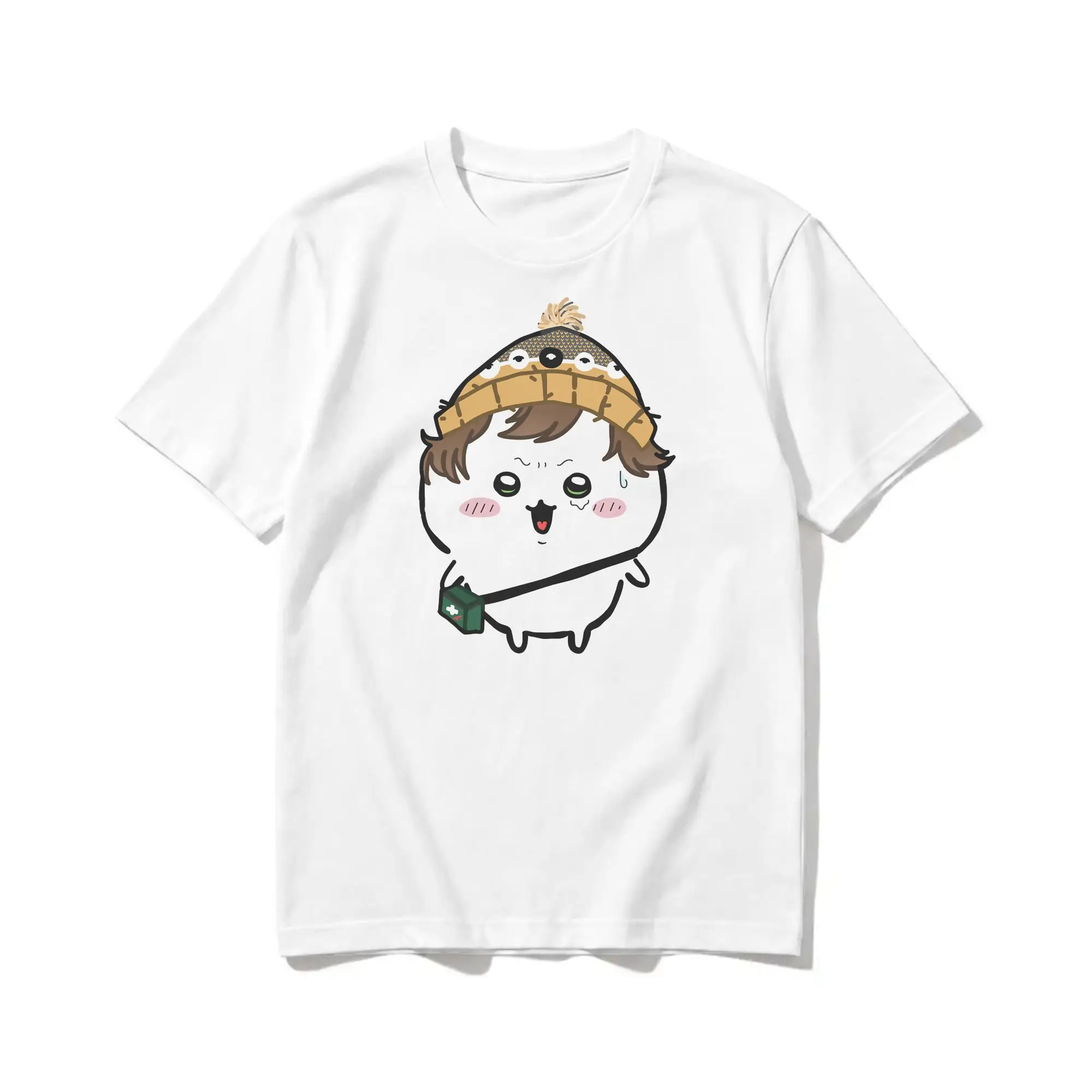 Chiikawaii Bryan Chibi Medical Courier T Shirts Men Women's Pure Cotton T-Shirt Round Neck Tees Short Sleeve Clothes Gift Idea