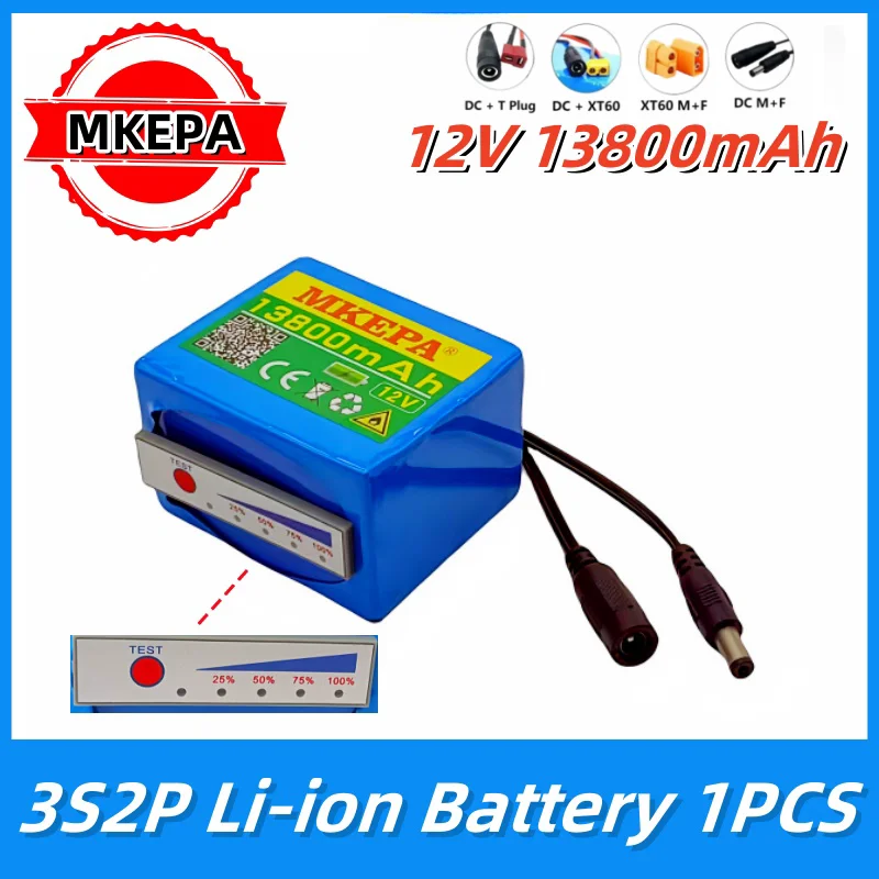 New Portable 12V 13800mAh Battery Rechargeable Lithium lpega Ion Battery Pack big Capacity DC 12.6v 13.8Ah CCTV Cam Monitor