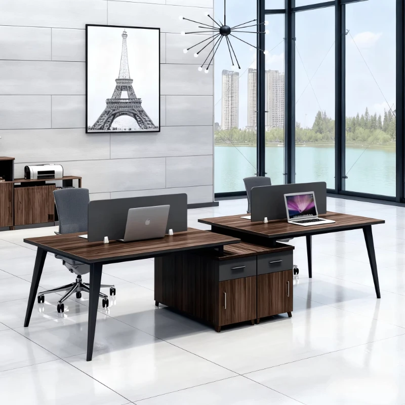 High-quality durable wooden office workstation desk partition drawer floor-to-ceiling multi-desk - modern luxury business desk