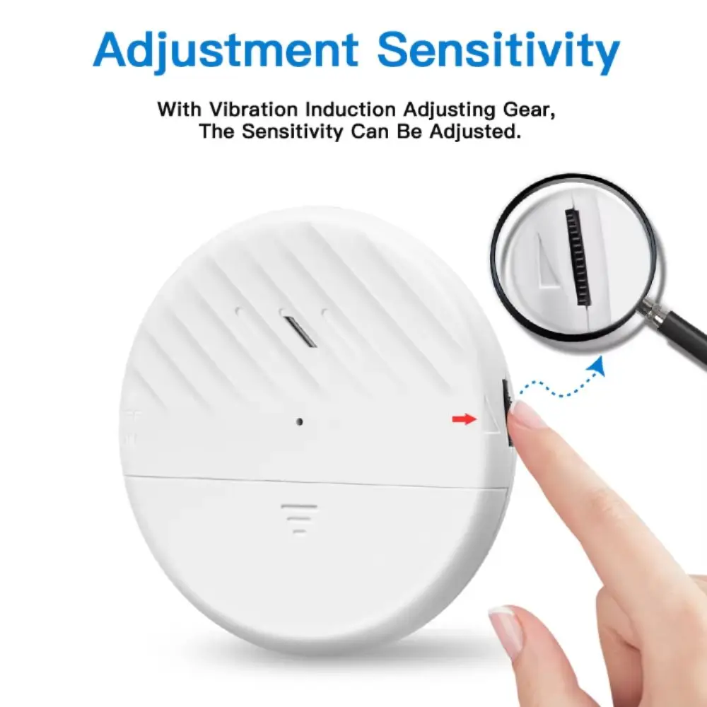 Protection Battery-Powered Vibration Alarm Ultra-Thin 125dB Anti-Theft Alarm Easy Install Wireless Door Window Alarm Safe 4