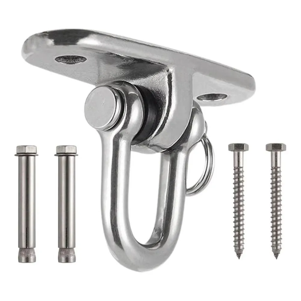 360 Rotating Swing Hangers Set 304 Stainless Steel Hanging Brackets Hammock Chair Hooks Ceiling Wall Mount Heavy Duty