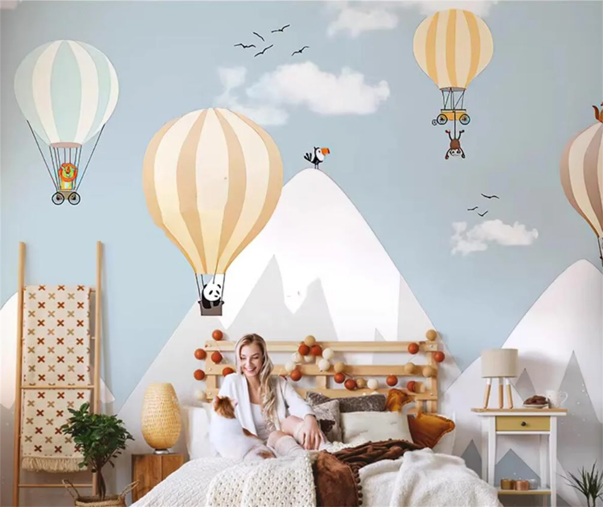 

Индивидуальные мультяшные настенные обои для детской комнаты, настенная ткань, экологически чистый фон для спальни мальчиков, декор комнаты