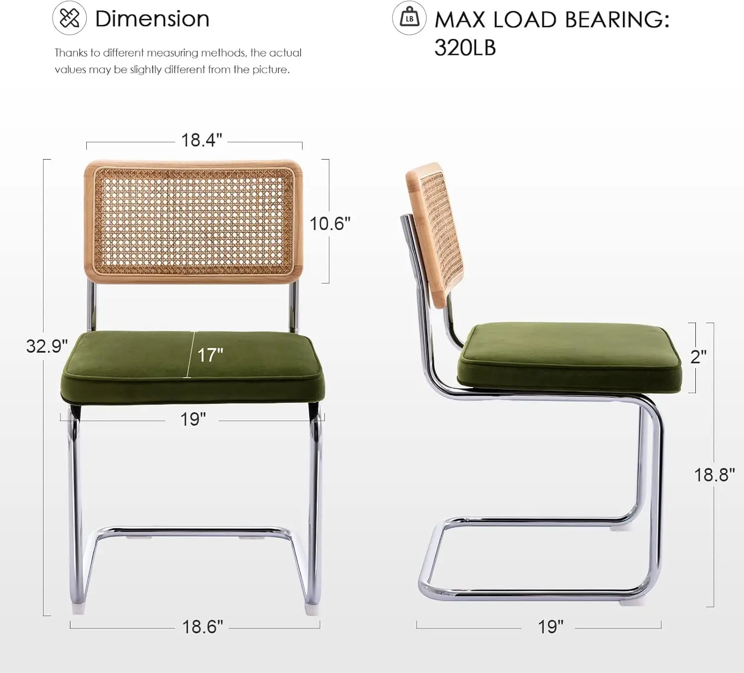 Dining Chairs Set of 6 Olive Green Modern Kitchen Solid Wood Back Chrome Base Mid Century Upholstered Velvet, Customized
