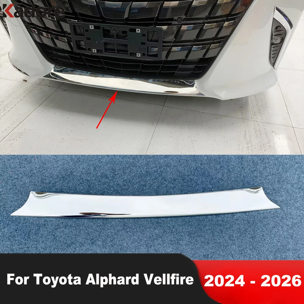 

Для Toyota Alphard Vellfire 2024 2025 2026, хромированная передняя нижняя крышка бампера автомобиля, нижняя защитная накладка, аксессуары