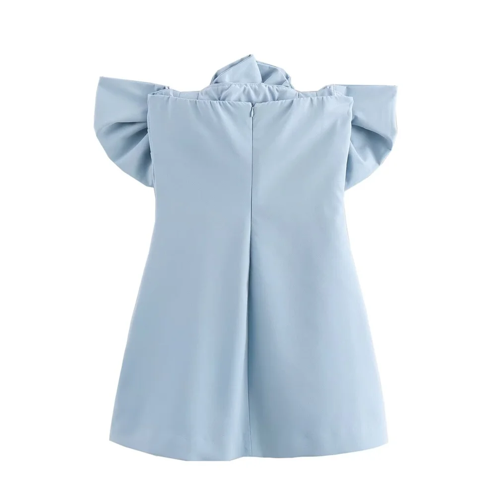 Robe mi-longue sans bretelles pour femmes, nouvelle mode d'automne, décoration avec nœud Sexy, couleur unie, amincissante