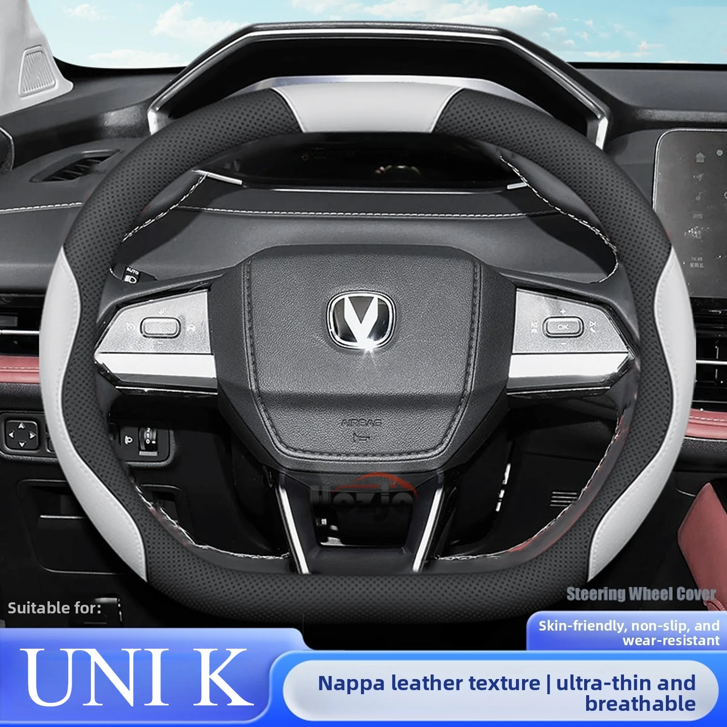 

Leather Car Steering Wheel Cover for Changan UNI K 2021 2022 2023 2024 2025 2026 Accessories