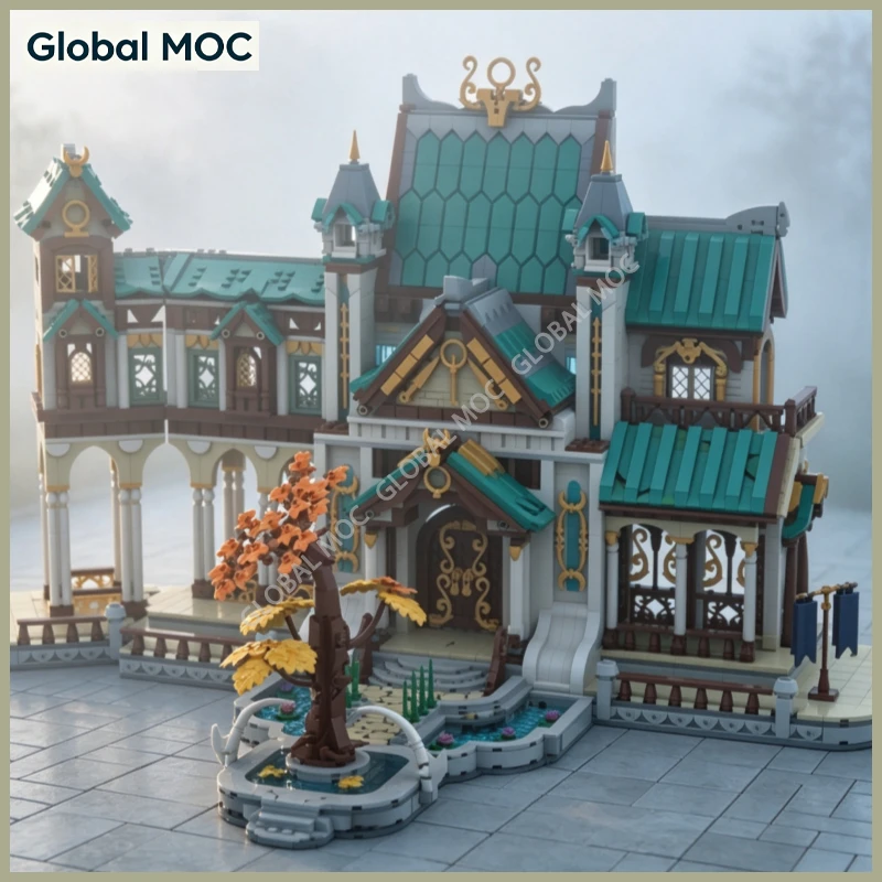 Elven Sanctuary Building Blocks Ancient Verdant Woodland Shrine Forest Sacred Structure MOC Detailed Hand Assemble Model