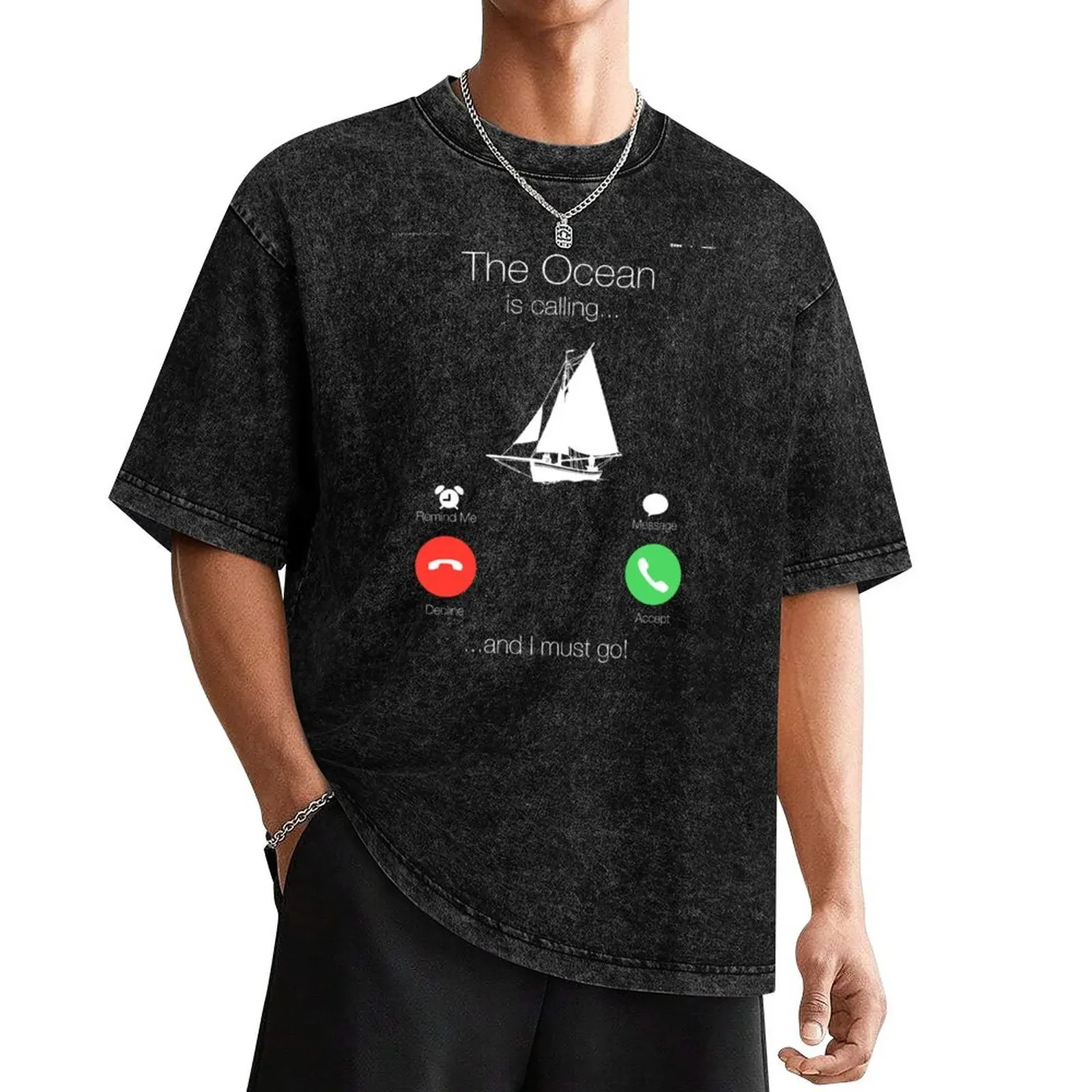 

Sailing boat sailor boat owner gift Ocean calling T-Shirt Blouse plus size clothes new edition men clothings