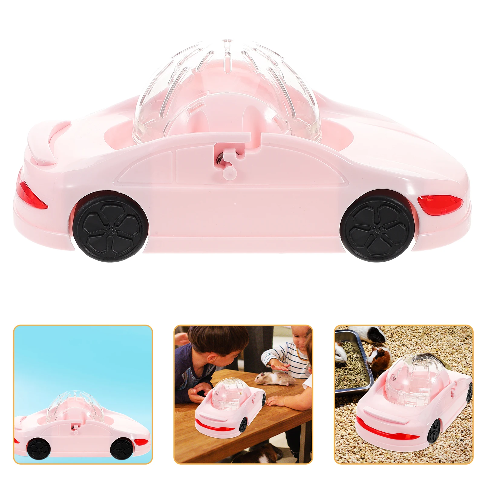 

Hamster Exercise Ball Running Car-Shaped Cage Accessory With Ventilation Holes Smooth Movement Adjustable Modes Easy Cleaning