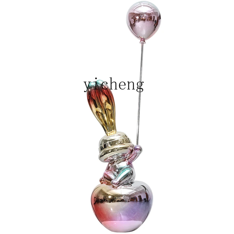 ZK sales department model room living room cartoon balloon rabbit sculpture modern light luxury large floor ornament