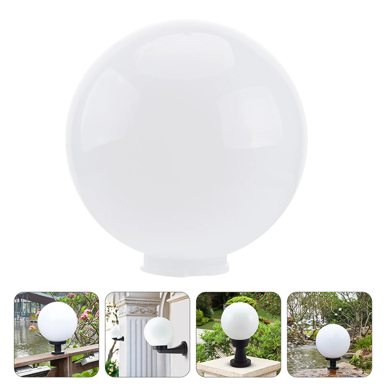 lamp shade Lamp Post Globe White Globe Light Shade Outdoor Post Wall Lamp Fixture Cover Decorative Round Lamp Cover 15cm post