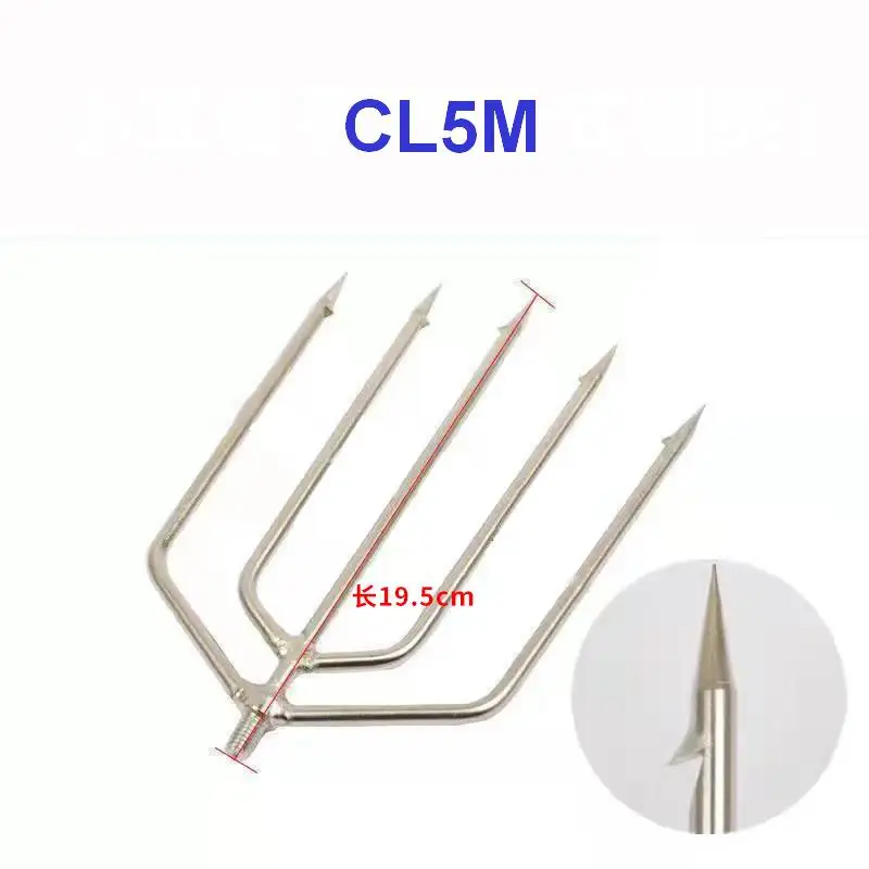 

3 - 5 Heads Flat or Scattered Small Medium Large Size Stainless Fish Gig Spear Fishing Claw with Barbs Fish Fork Harpoon