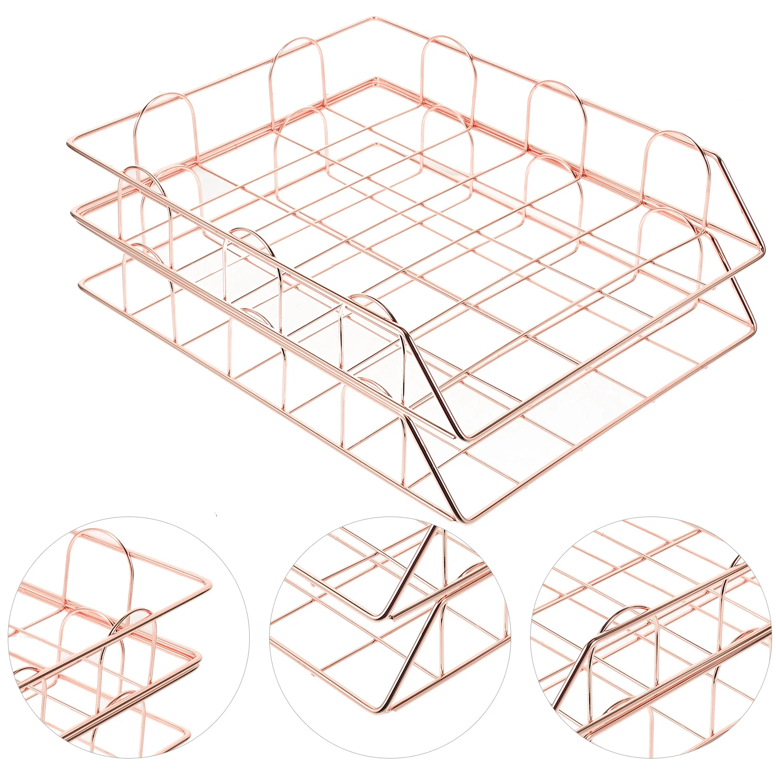 2 قطعة منظم الملفات مكتب معدني سلة التخزين لمكتب المنزل غرفة نوم الحمام وثيقة حامل مجلة رف شبكة مجلد صينية #6