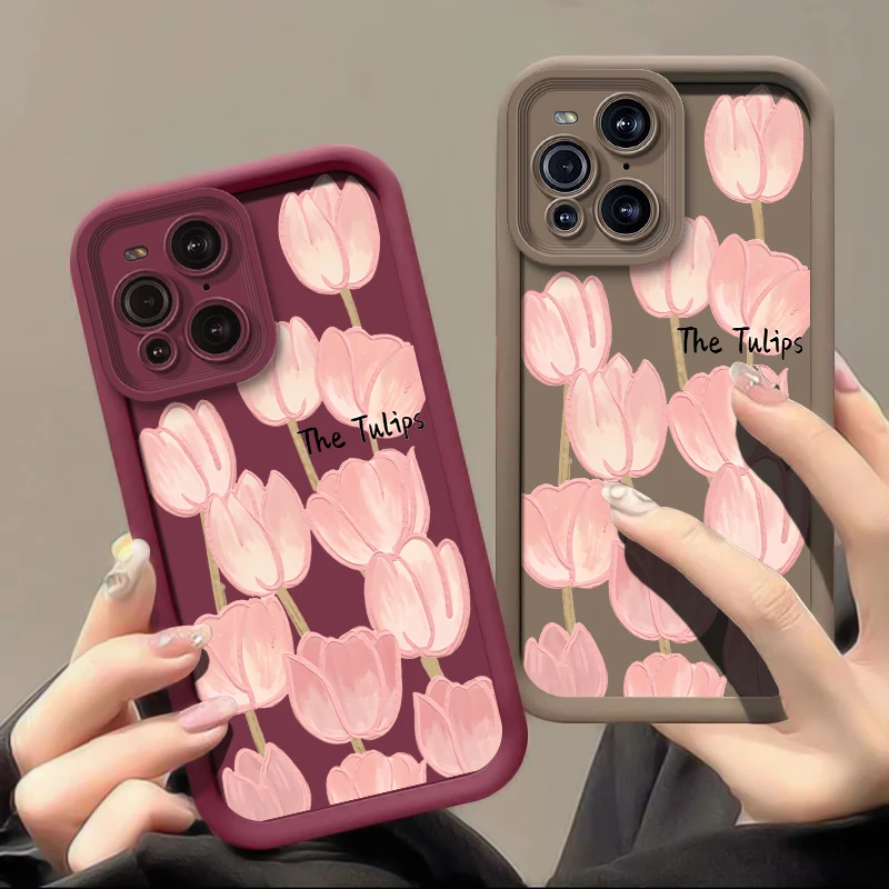 Phone Case For Motorola Moto Edge 40 Neo 50 60 Fusion E40 E32 E14 E13 G85 G84 G75 G60 G54 G53 G52 G05 Soft Silicone Tulip Cover