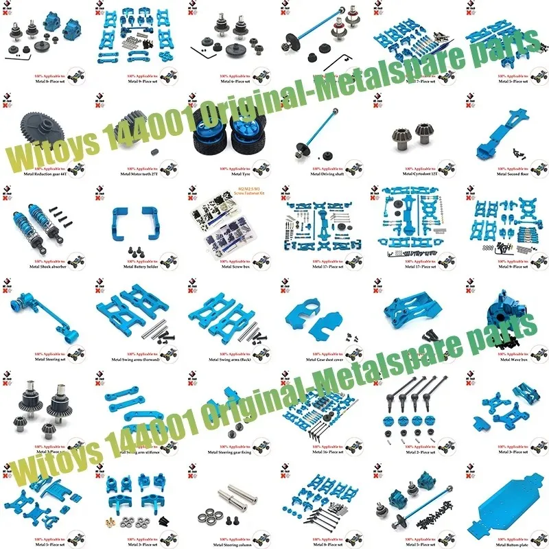 Amortiguador delantero y trasero de Metal de aluminio para coche teledirigido, pieza de Upgrad para 1/14 WLtoy 144001 1316