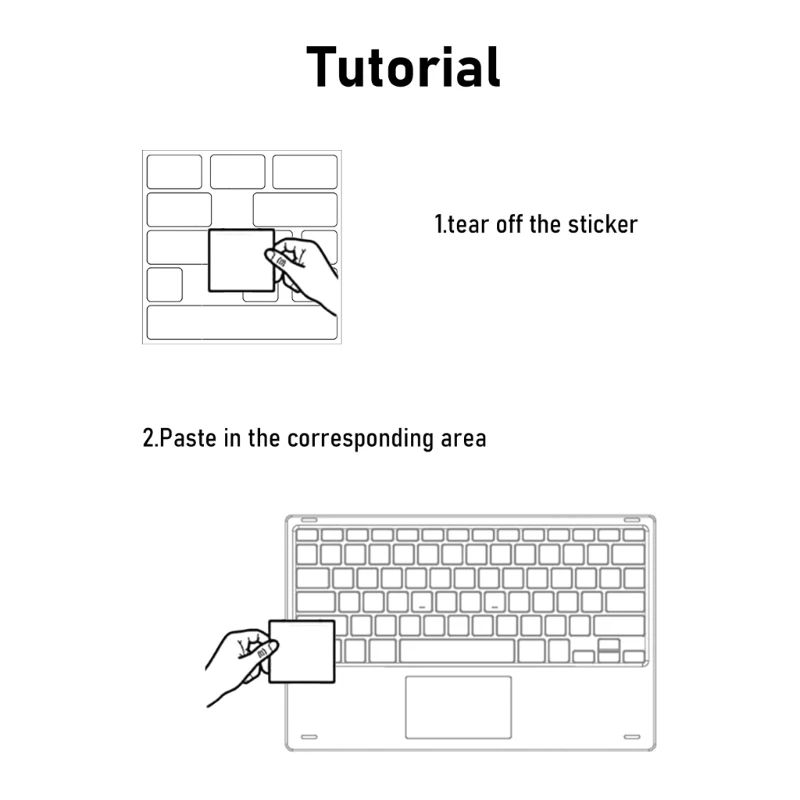 F3KE Notebook English Keyboard Sticker Color Button Sticker For macair Laptops Computer Sticker Scrub Repair Film