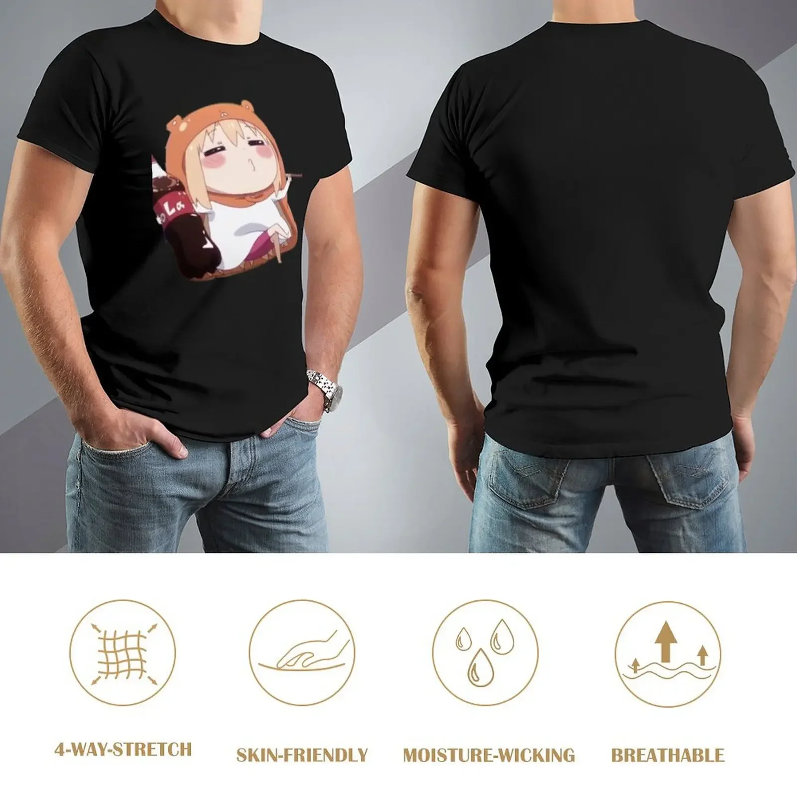 Umaru Cola Himouto Umaru-chan T-Shirt Baumwolle Grafik-T-Shirts Erhabene T-Shirts für Männer