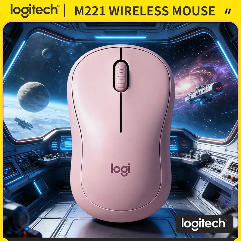 

Бесшумная оптическая беспроводная мышь Logitech M221 - радиус действия 10 м, USB, Plug-and-Play, 90% снижение шума, идеально подходит для работы в библиотеке и офисе