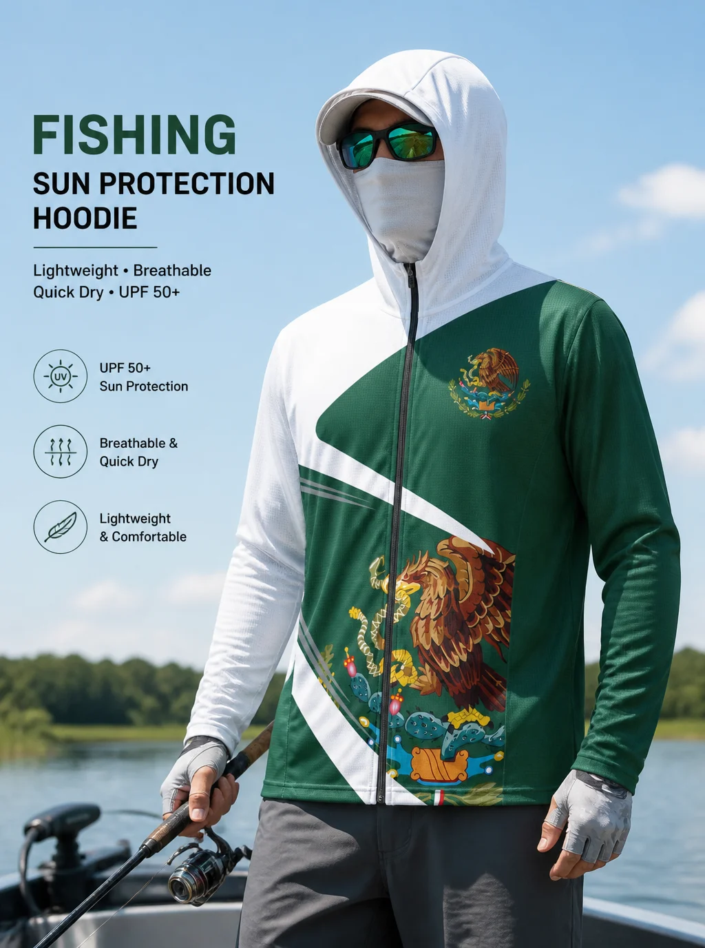 Mexican stream fishing shirt, loose cut, smooth air circulation, prevent overheating under high temperature