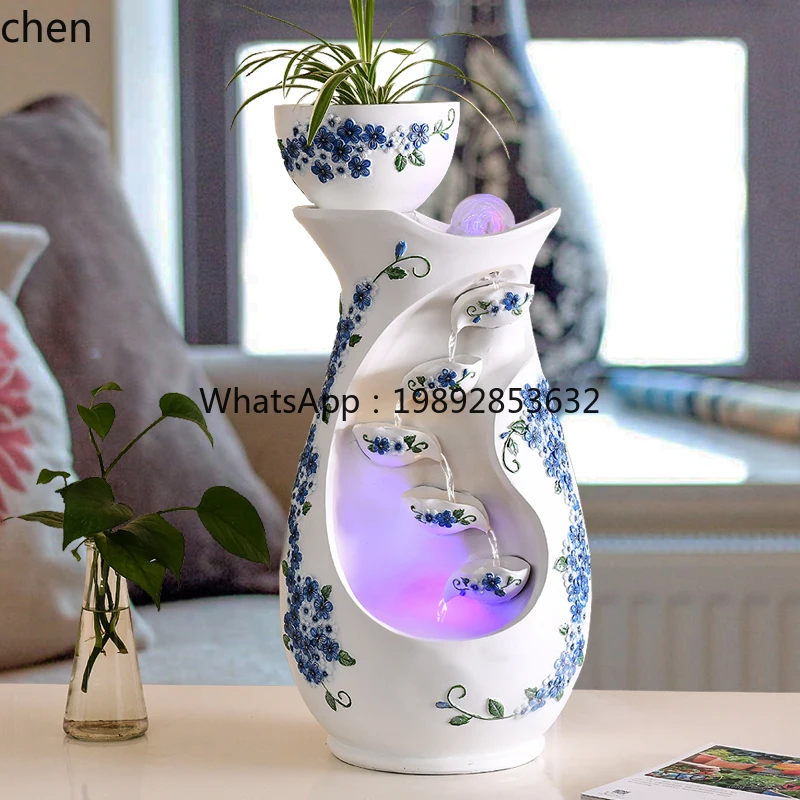 

modern simple light luxury interior jewelry living room water feature circulating water TV cabinet desktop ornament