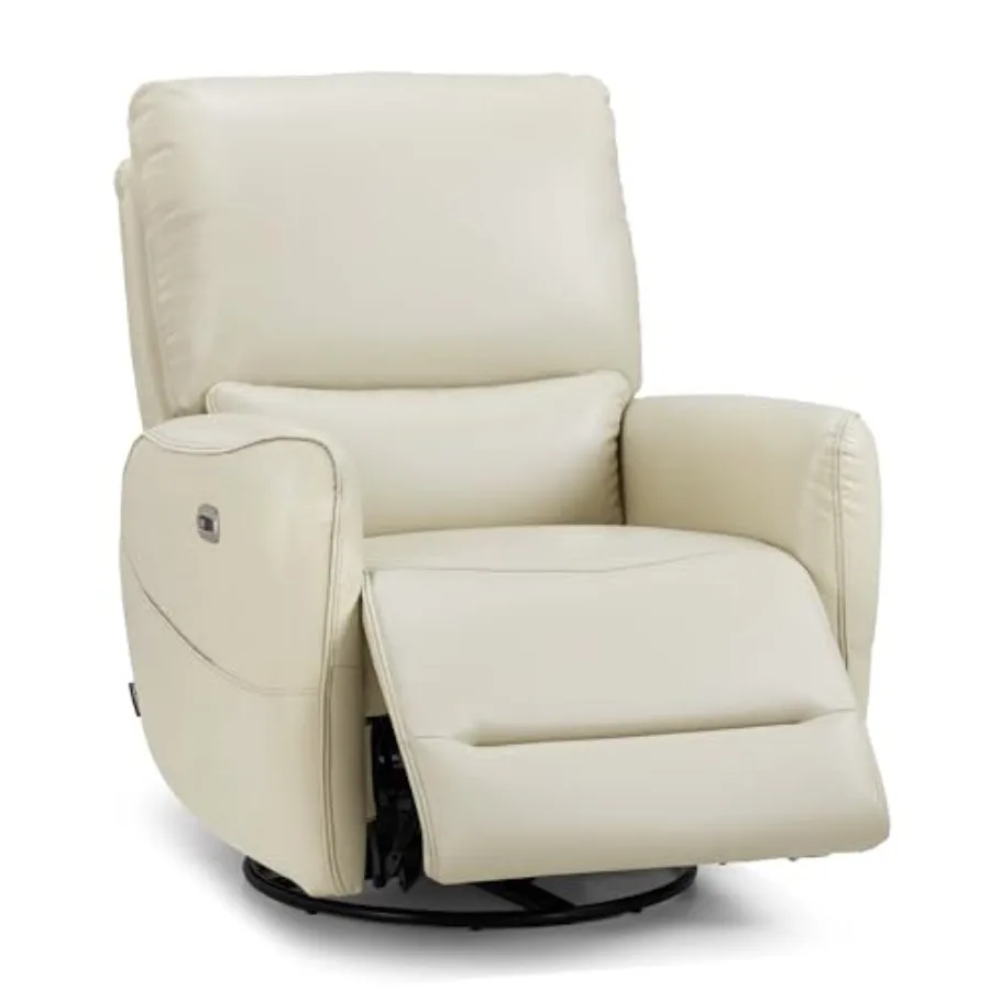 

Power Swivel Rocker Recliner with Lumbar Support, Faux Leather Electric Nursery Glider Recliner Chair for Adults, 6922