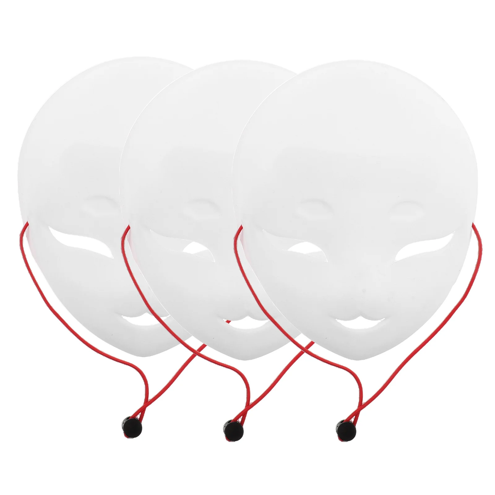 

3Pcs Halloween Blank White Masks Paintable Plastic Animal Face Covers DIY Craft Party Cosplay Fox Wolf Cat Masks