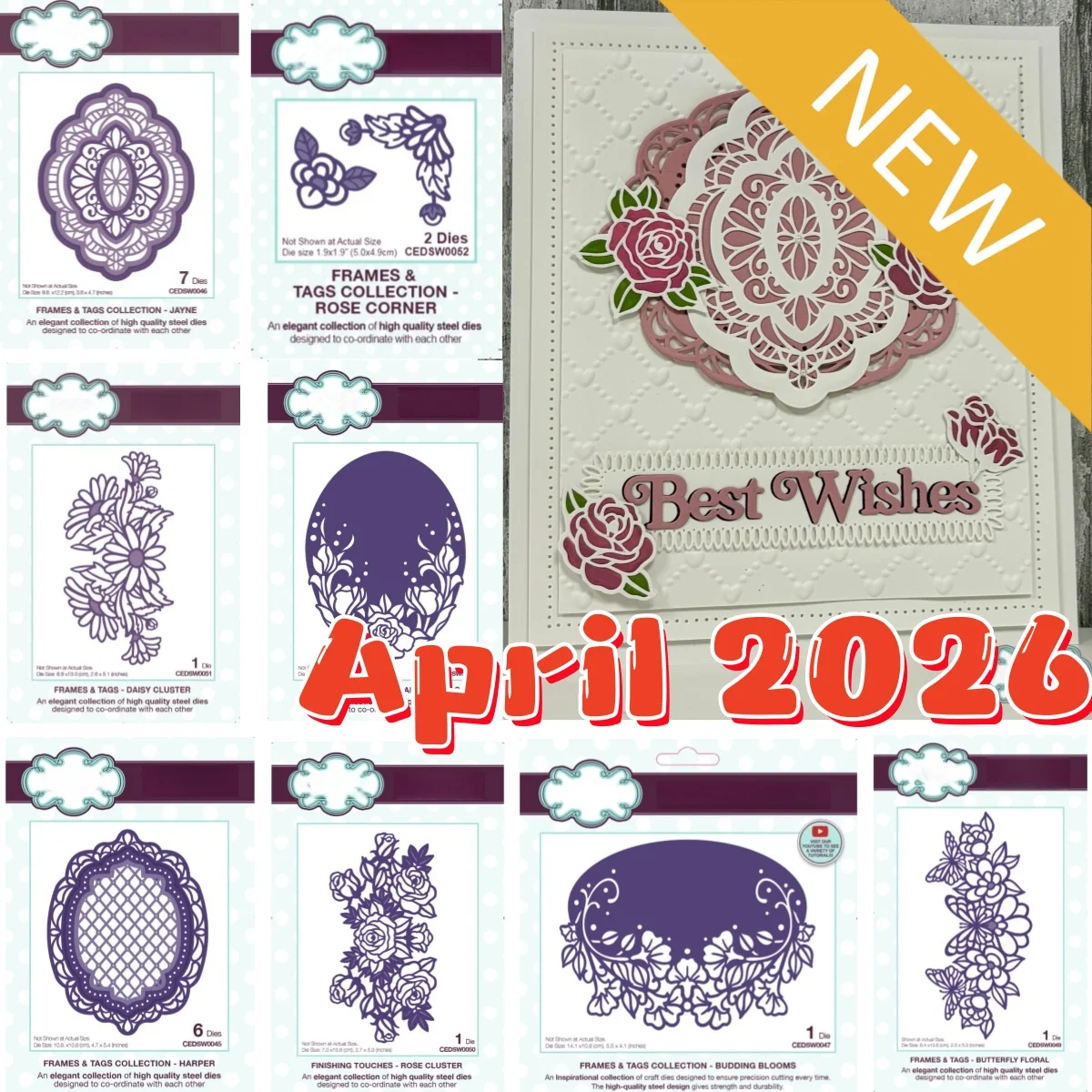 

Florals Rose Cluster Butterfly Metal Cutting Dies for DIY Decorating Scrapbook Paper Card Album Embossing Craft Die April 2026